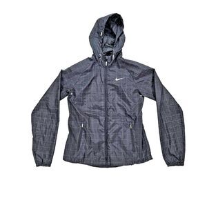 Nike Flicker Flash Hurricane Running Jacket 588654-010 Womens S Windowpane‎ EUC